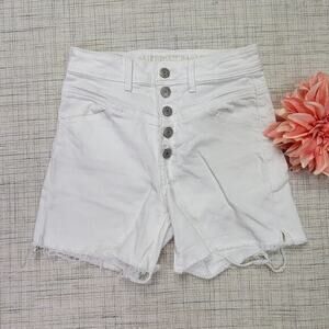 American Eagle‎ White High Rise Button Fly Shorts Size 0